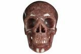 Realistic, Carved Strawberry Quartz Crystal Skull #150855-1